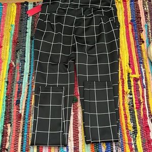 black and white pants.